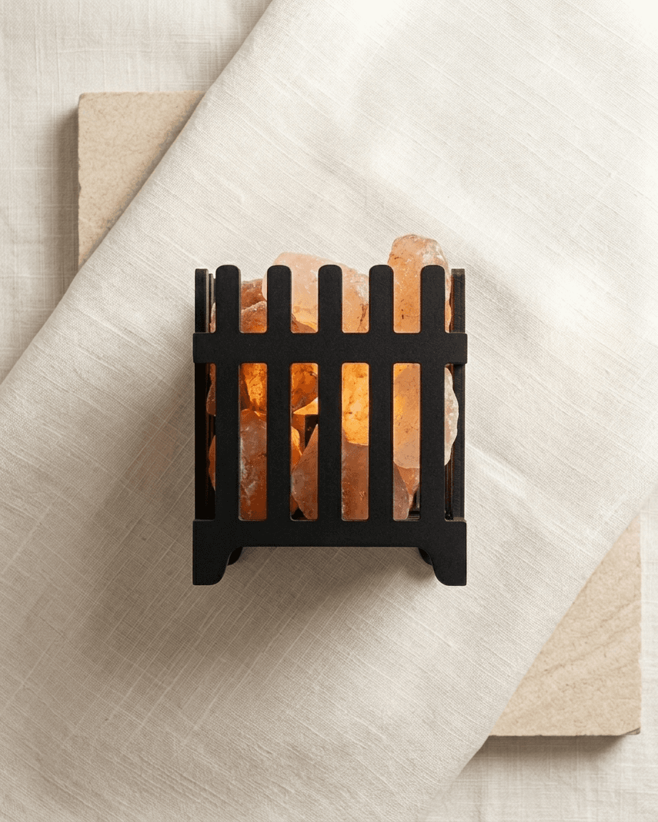 Grid-cage salt lamp