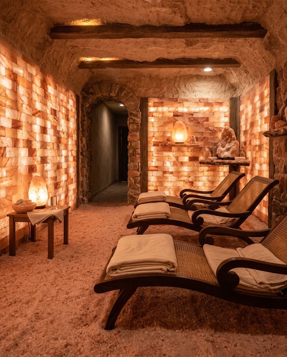 Salt cave relaxation room
